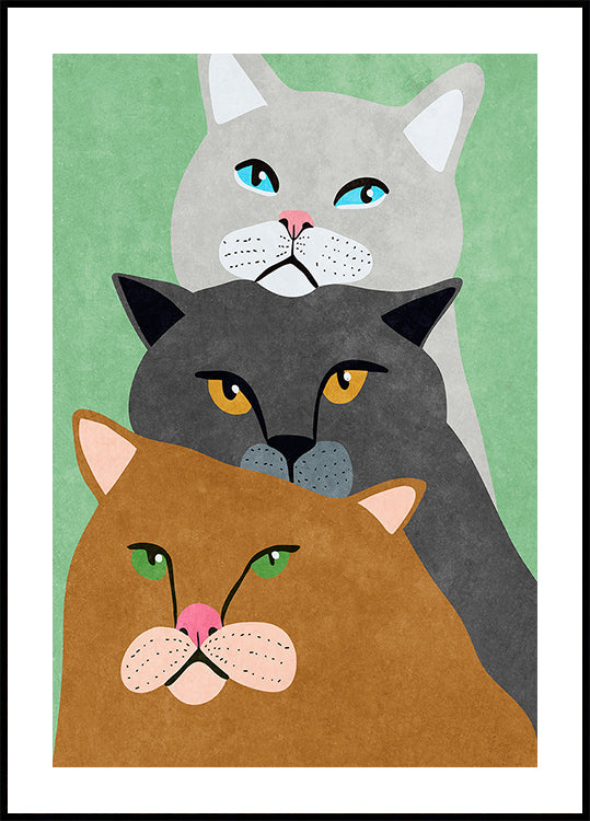 Plakát Cat Trio