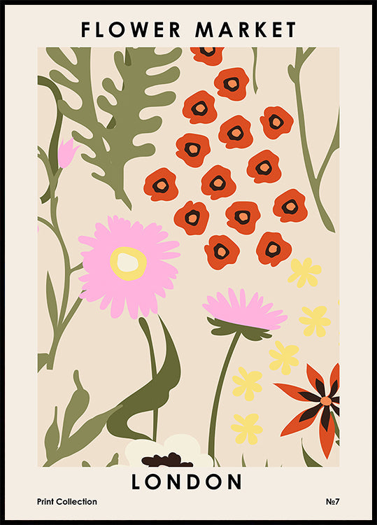Květinový trh Londýn plakát