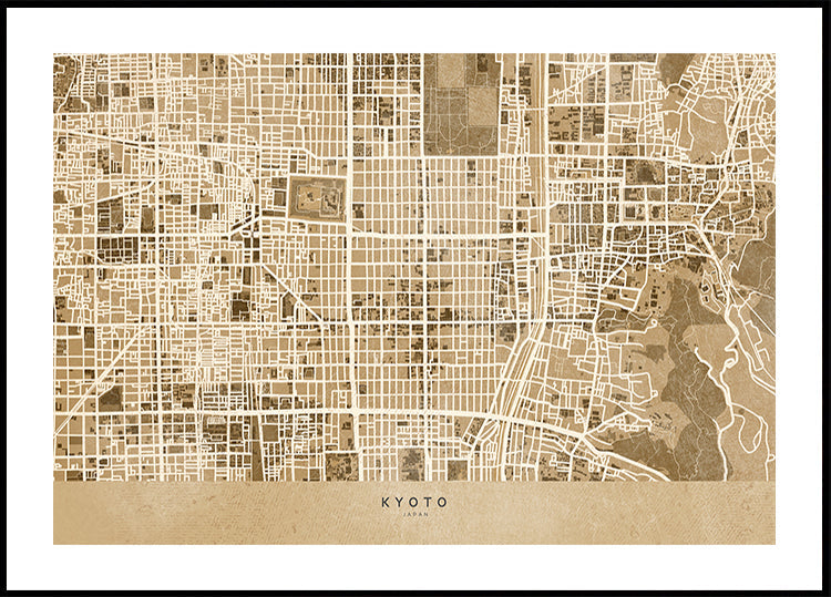 Sepia mapa Kyoto (NOVÁ)