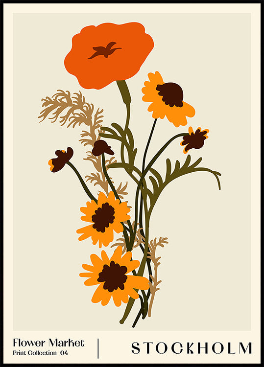 Květinový trh. Stockholm plakát