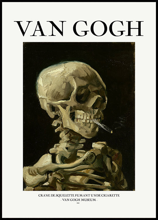 Plakát Hlava kostry s hořící cigaretou