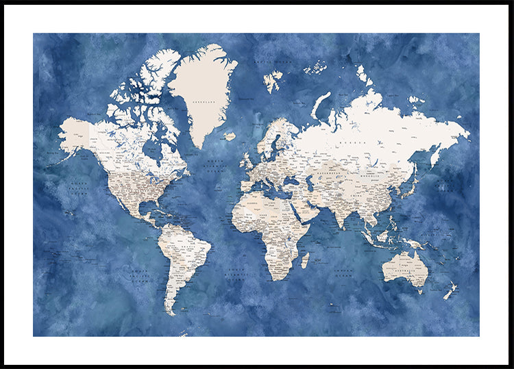Podrobná mapa světa s městy, Sabeen (NOVINKA)