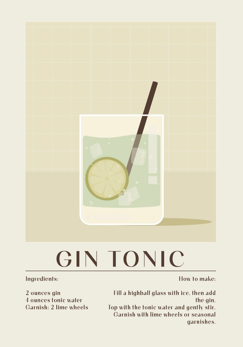 Gin Tonic Plakat - Posterbox.dk