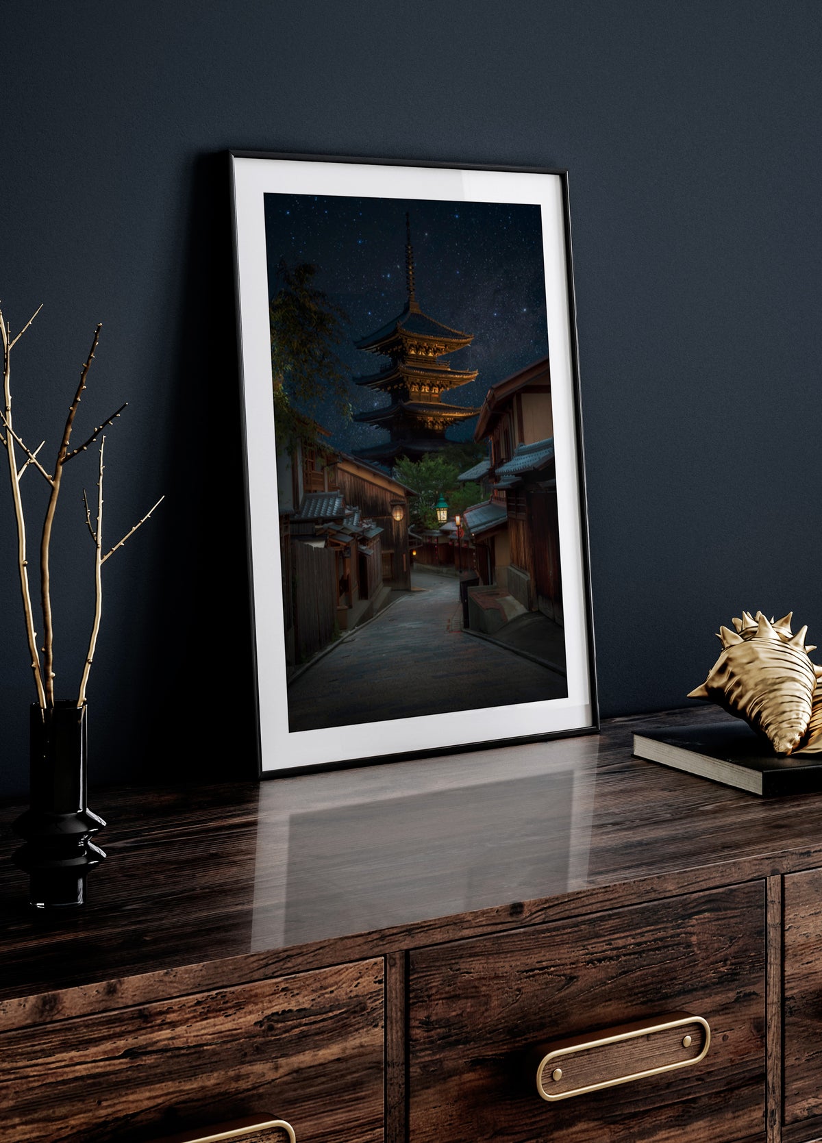 Kjótská pagoda hvězdná noc