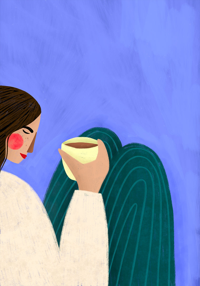 Popíjení kávy plakát