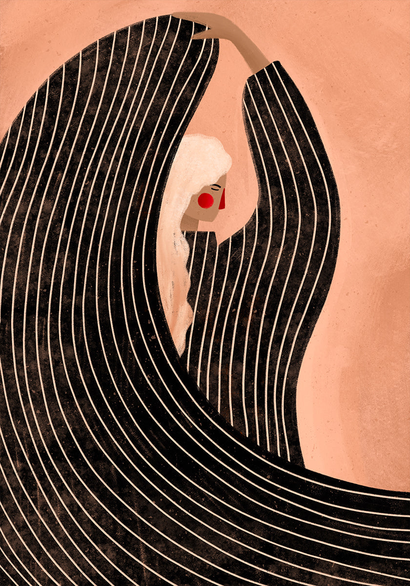 Žena s černými šaty plakát