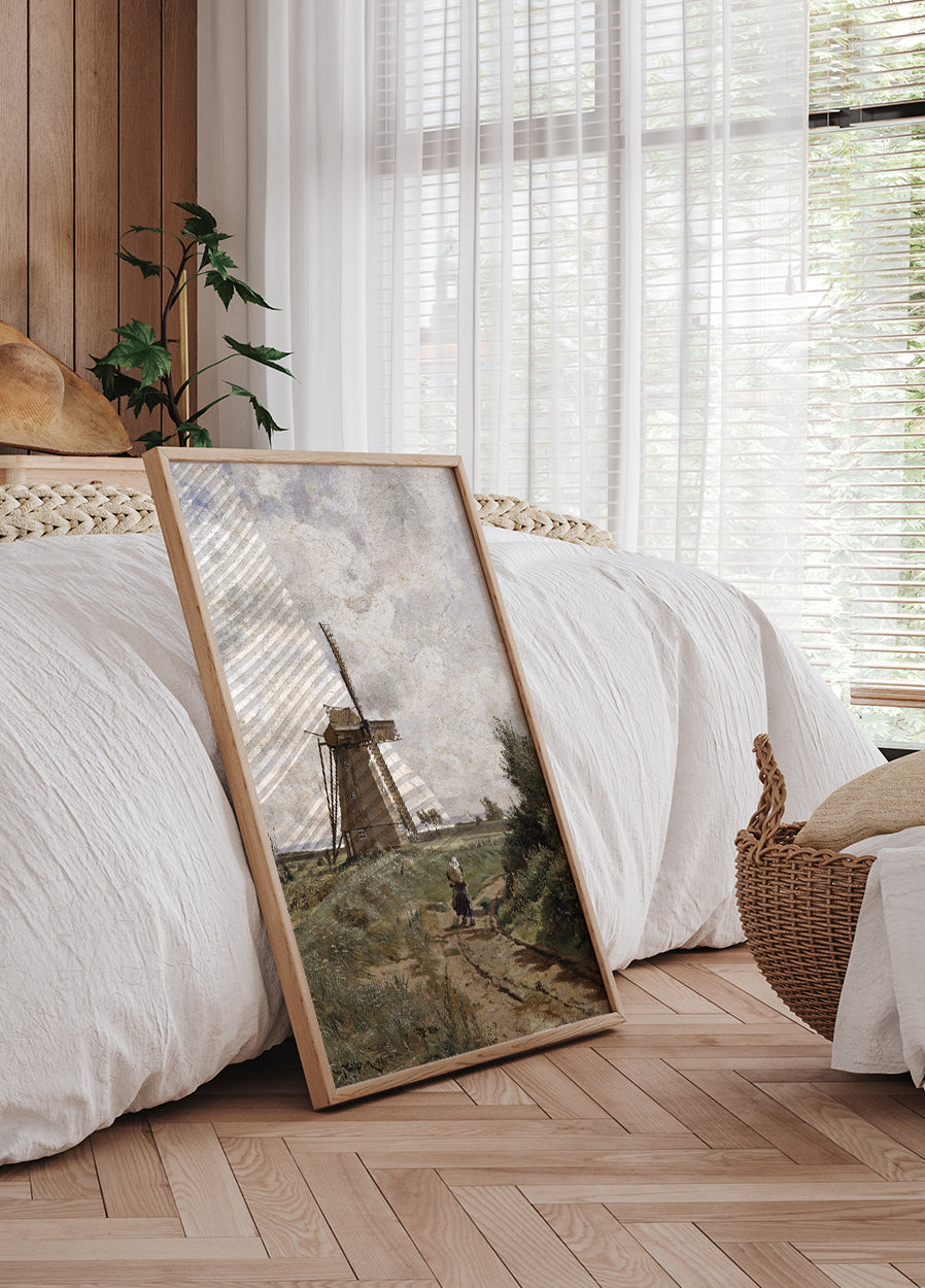 Windmühle Bei Ahrenshoop Plakát Carla Malchina - Posterbox.dk