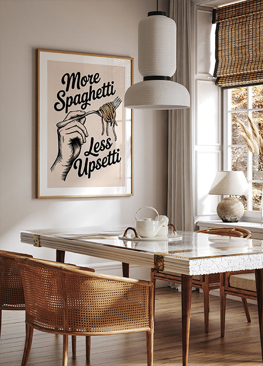 More Spaghetti, Less Upsetti Plakat - Posterbox