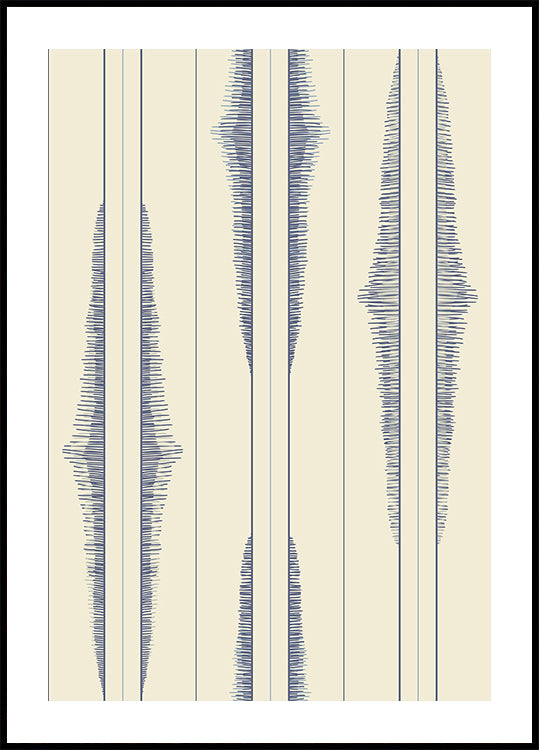 Boho ikat stripes blue shades pattern (NEW) - Posterbox