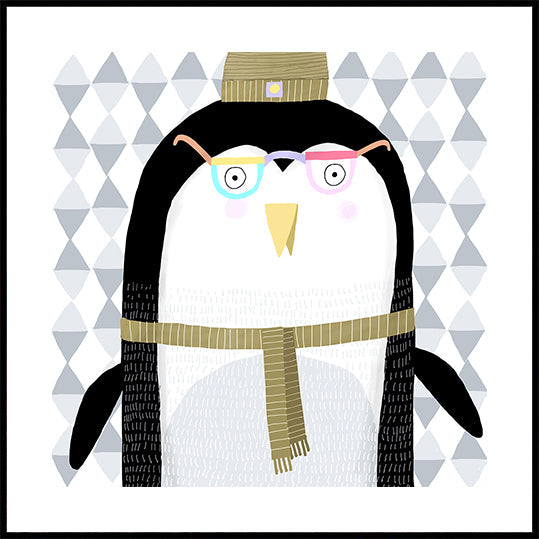 Cute Penguin With Wooly Hat By Artist Carla Daly Plakat - Posterbox