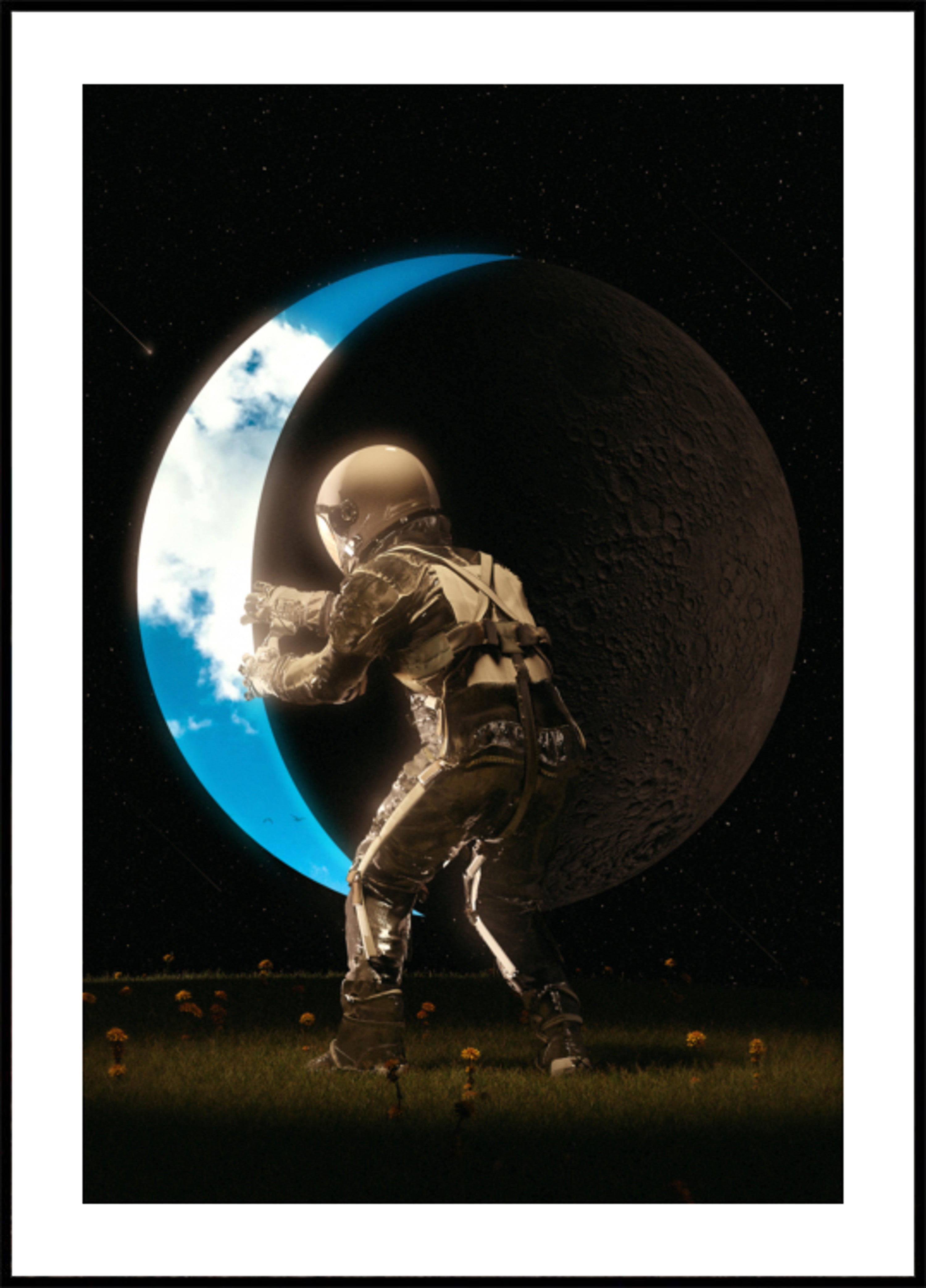 Astronaut držící Měsíc