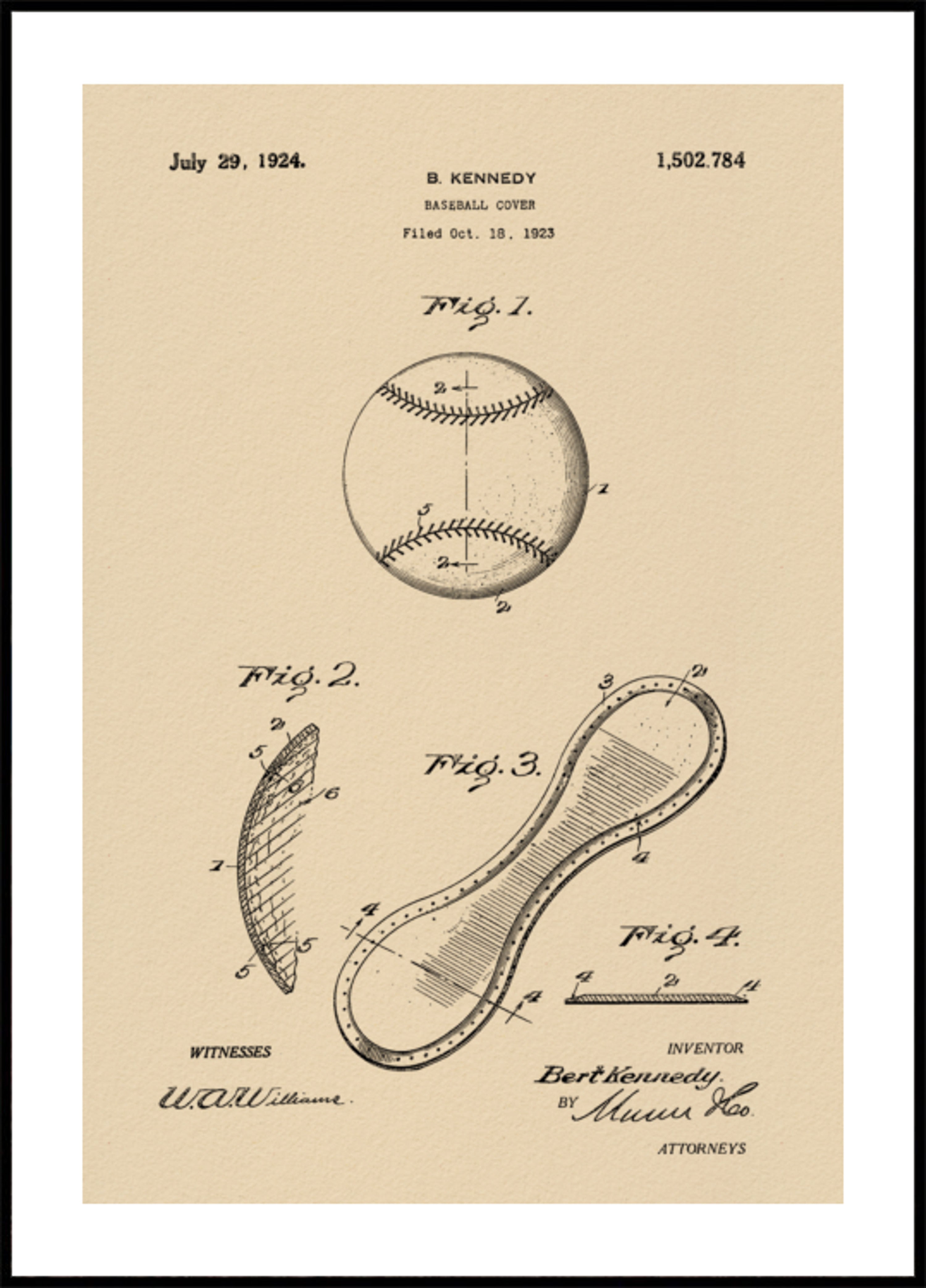 Vintage Baseball Patent Kreslení
