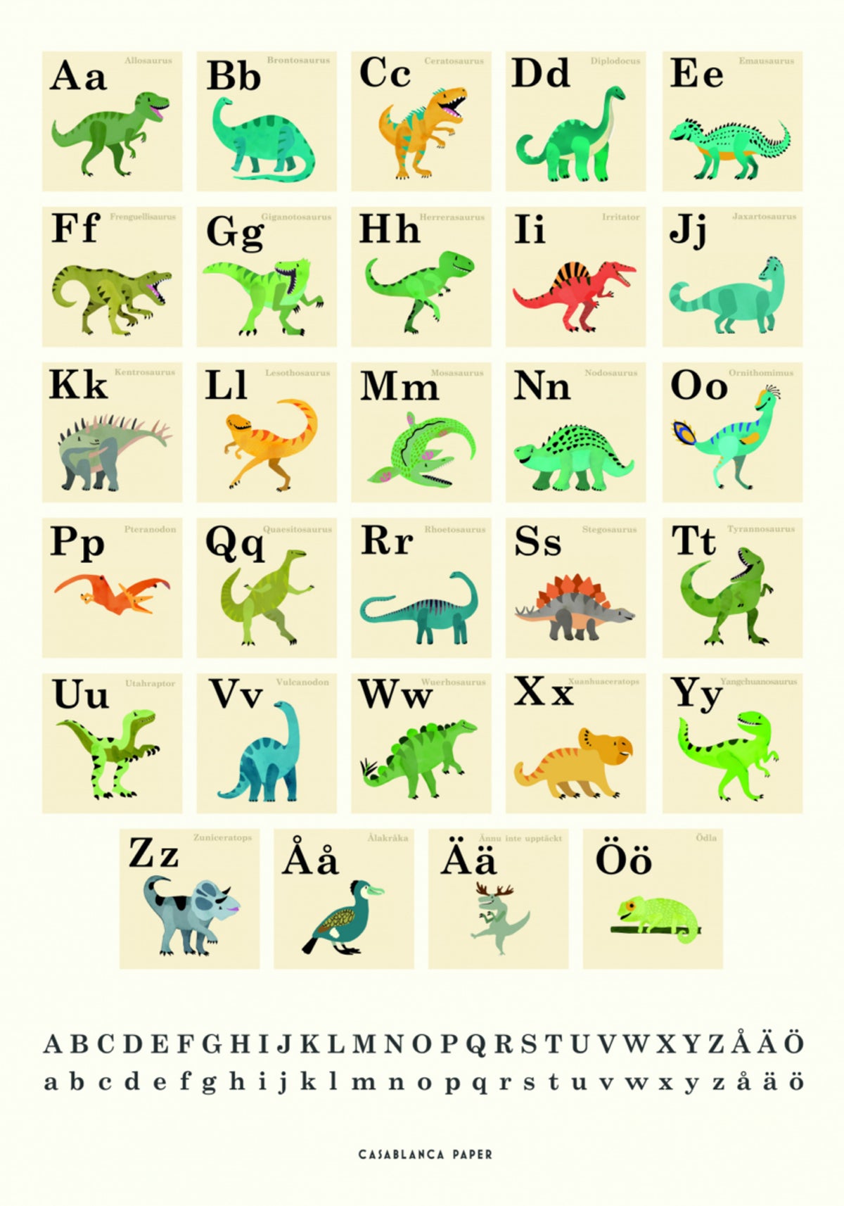 Abeceda roztomilého dinosaura