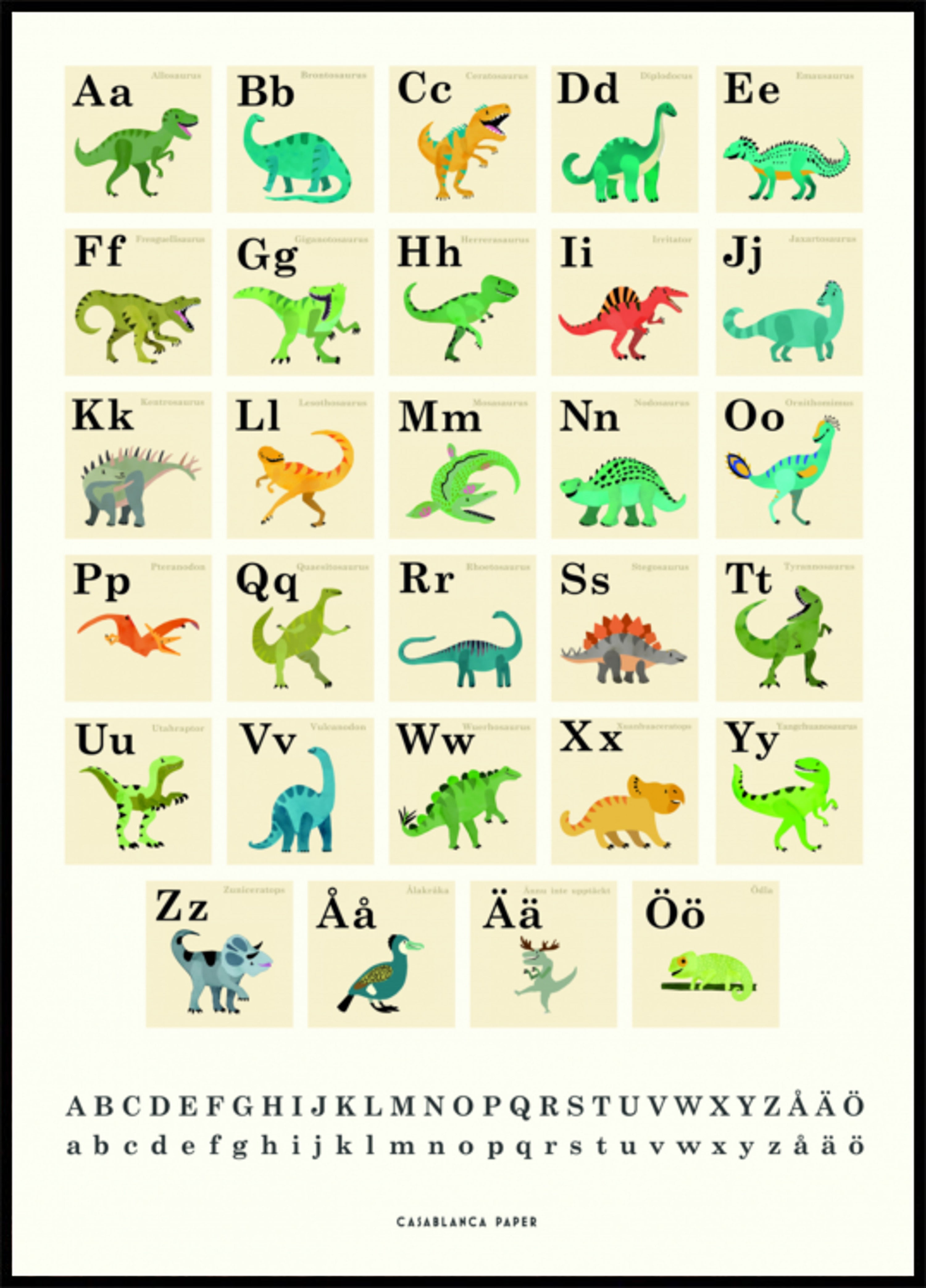 Abeceda roztomilého dinosaura