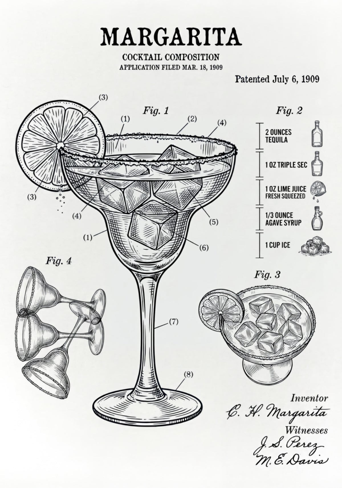 Patent na koktejl Margarita