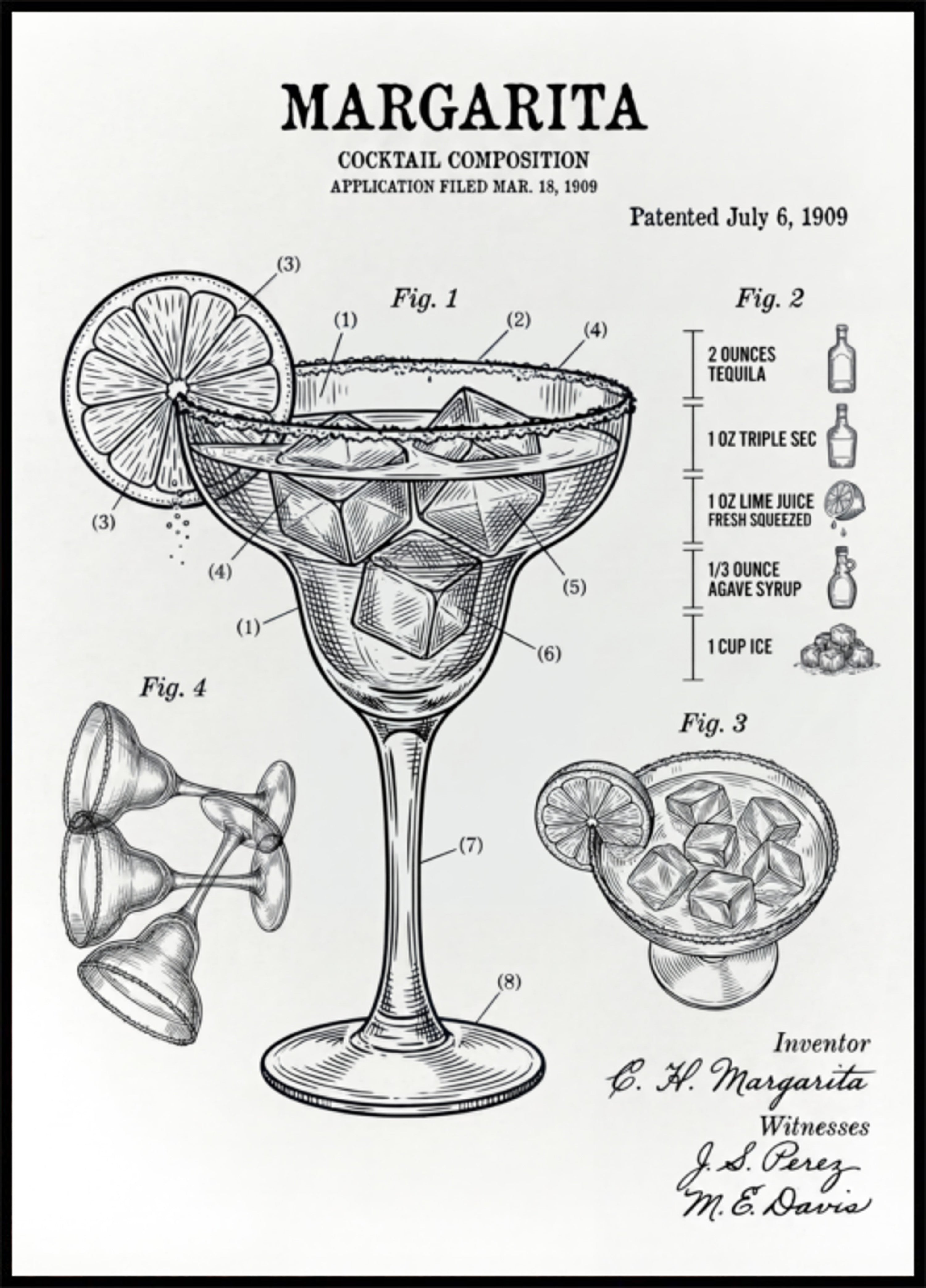 Patent na koktejl Margarita