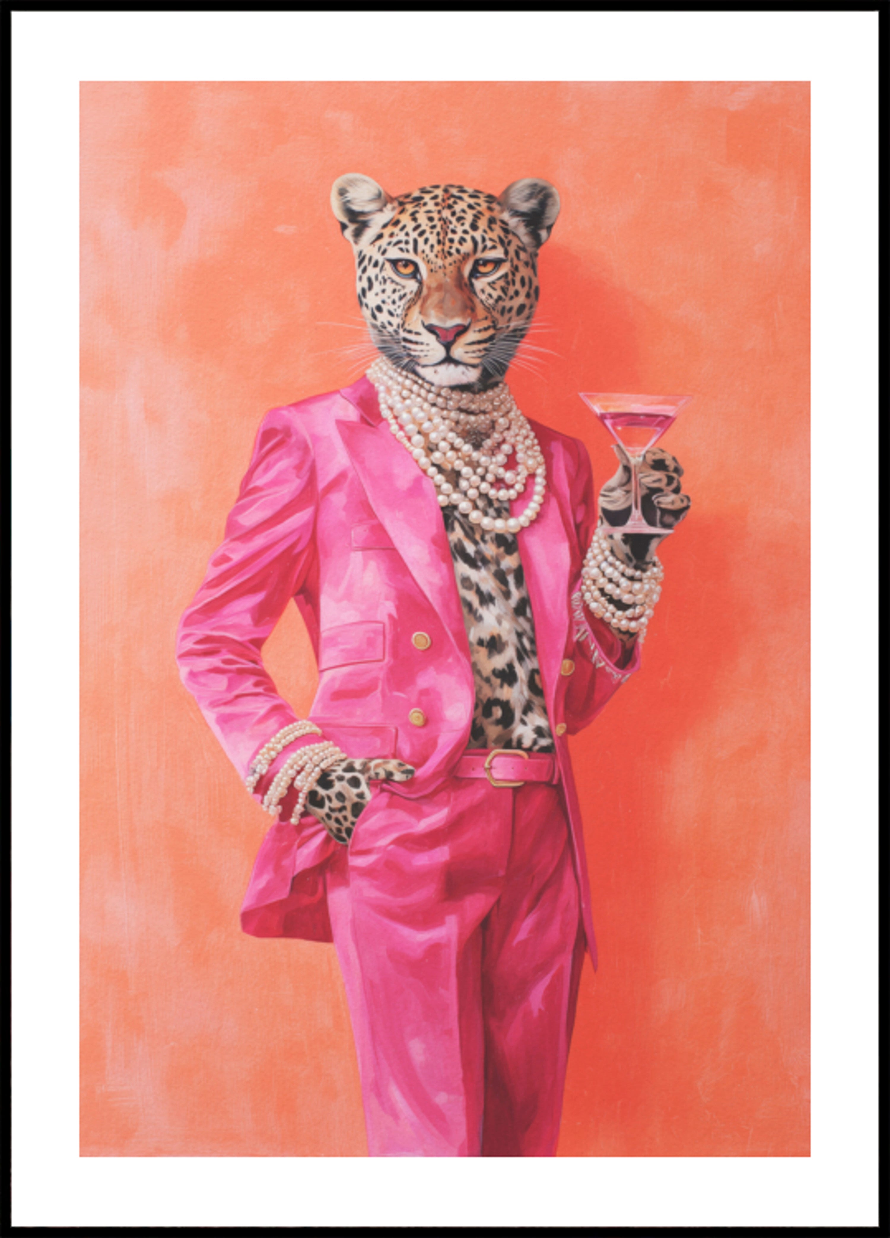Leopardí růžový oblek Martini