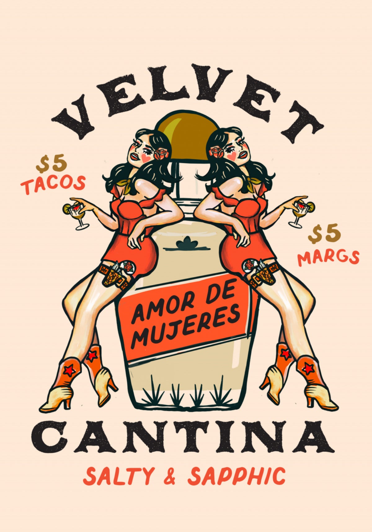 Velvet Cantina mexické jídlo, tacos a bar Margarita