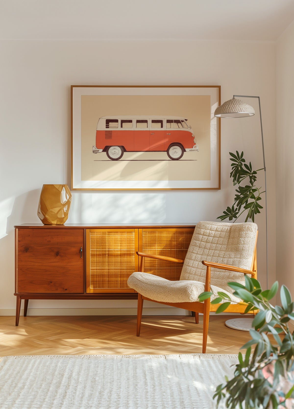 Klasický červený karavan