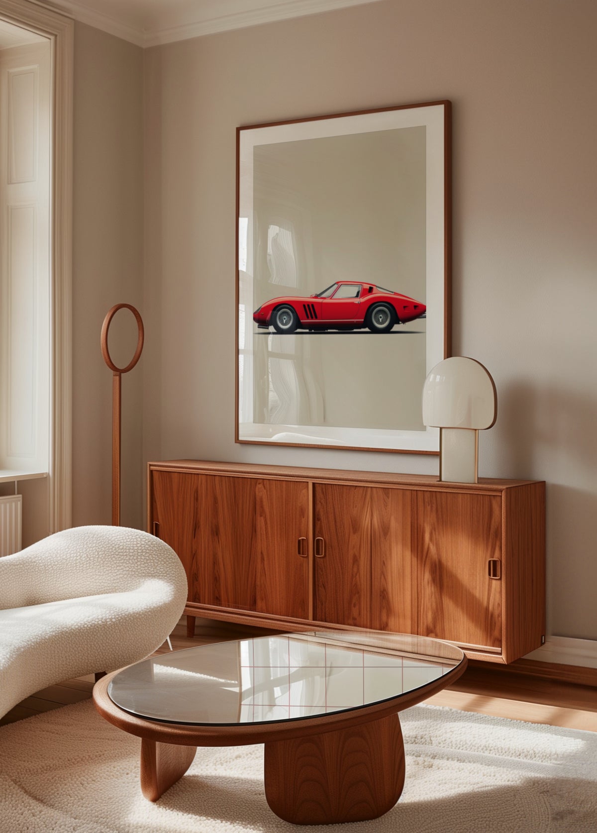 Elegantní červené sportovní auto