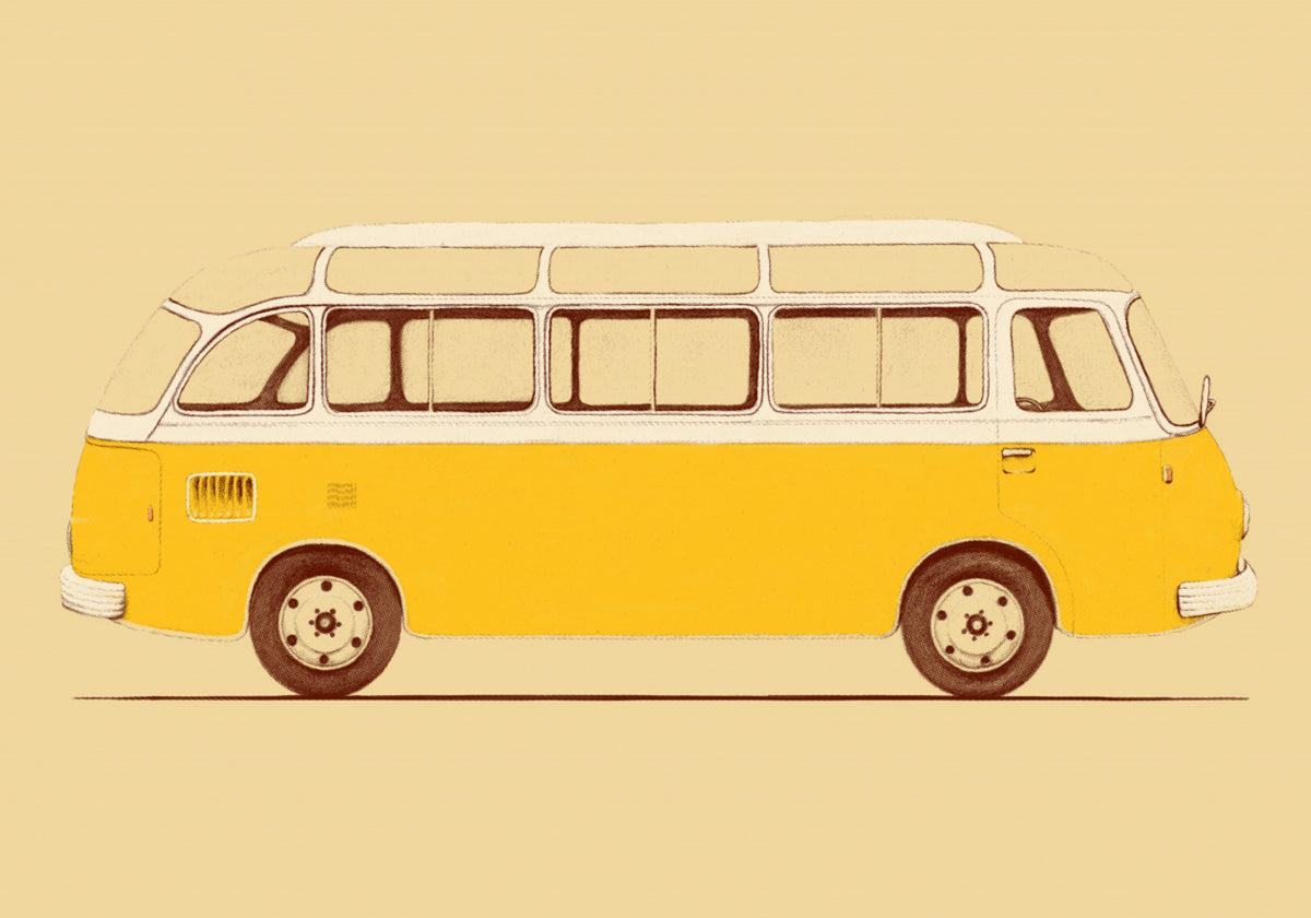 Vintage žlutý autobus