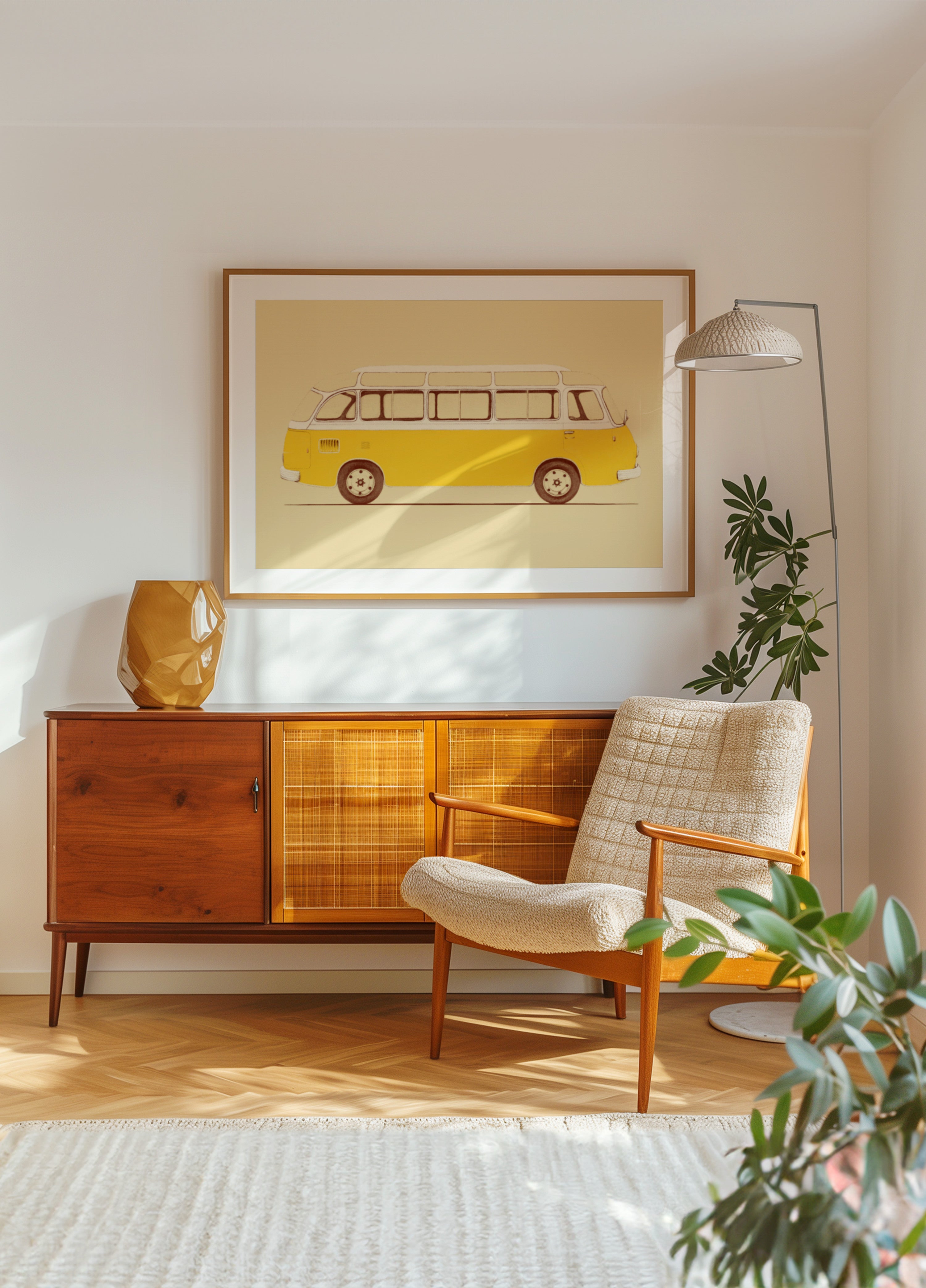 Vintage žlutý autobus