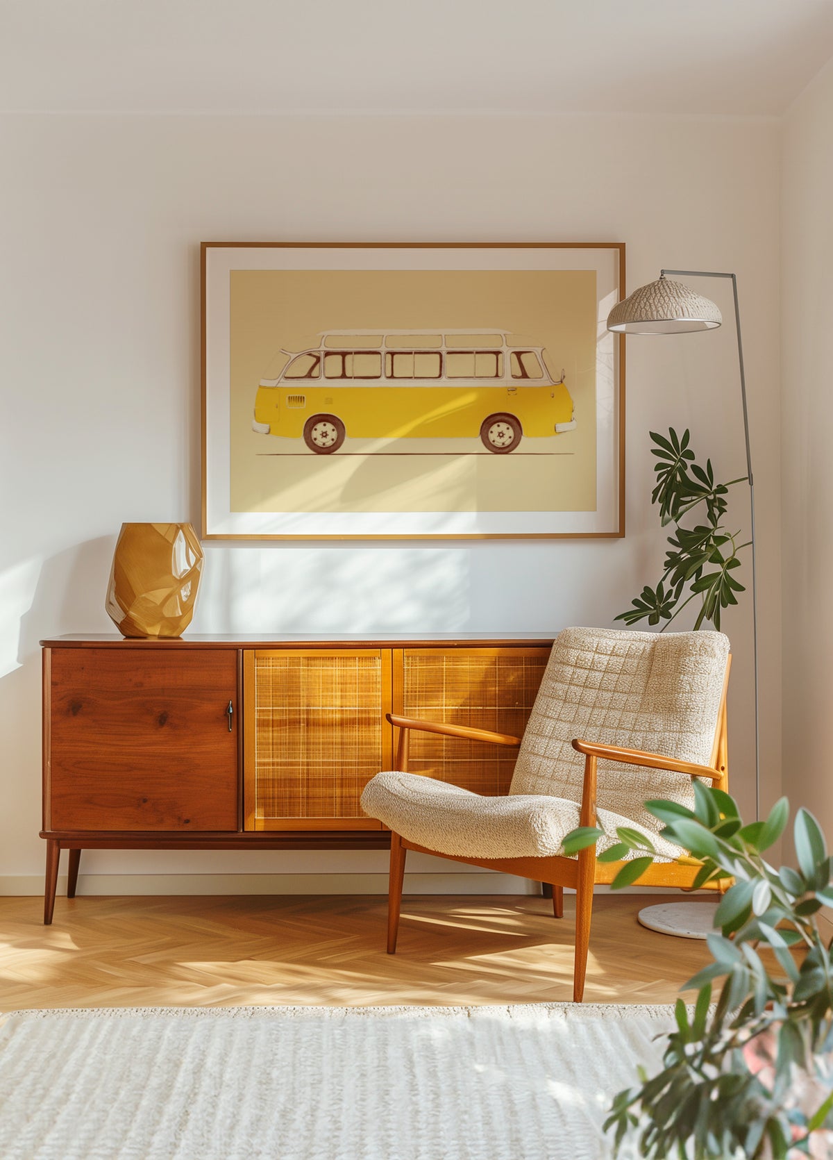 Vintage žlutý autobus