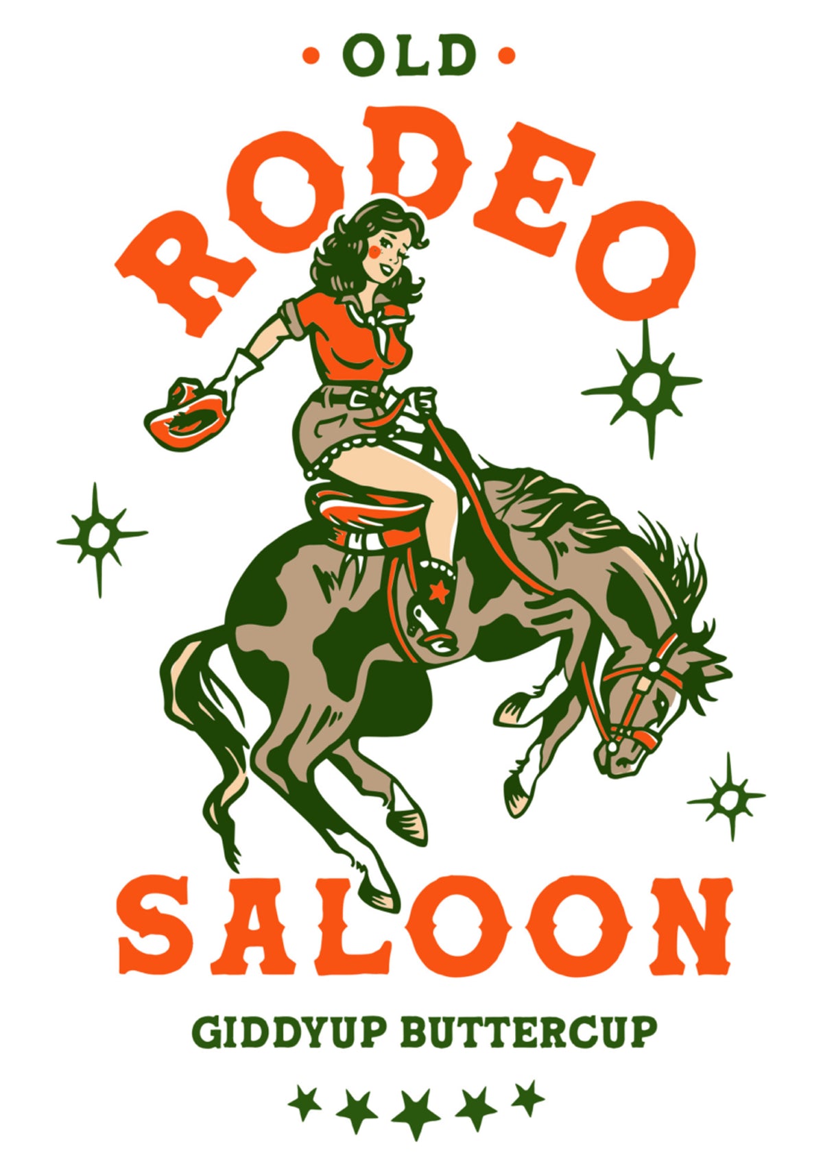 Old Rodeo Saloon Cowgirl: Giddyup Buttercup