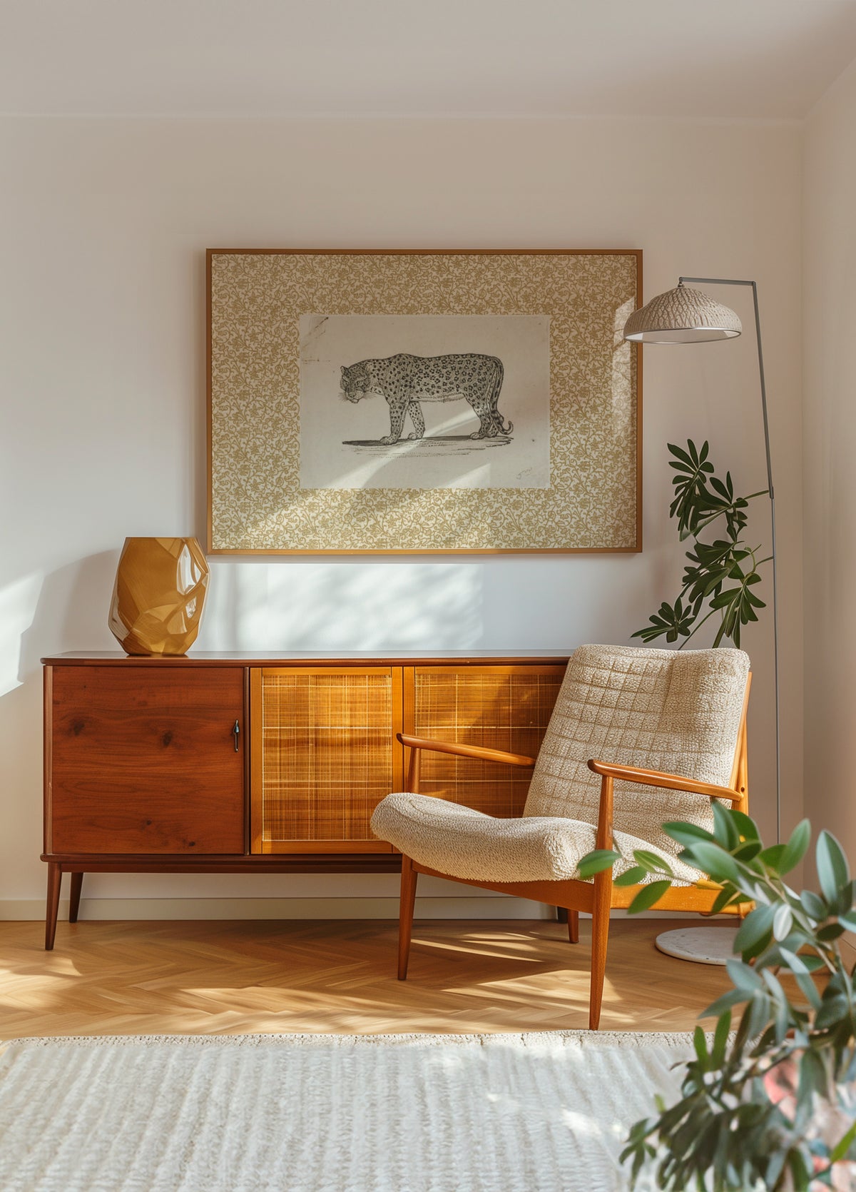 Vintage leopardí skica