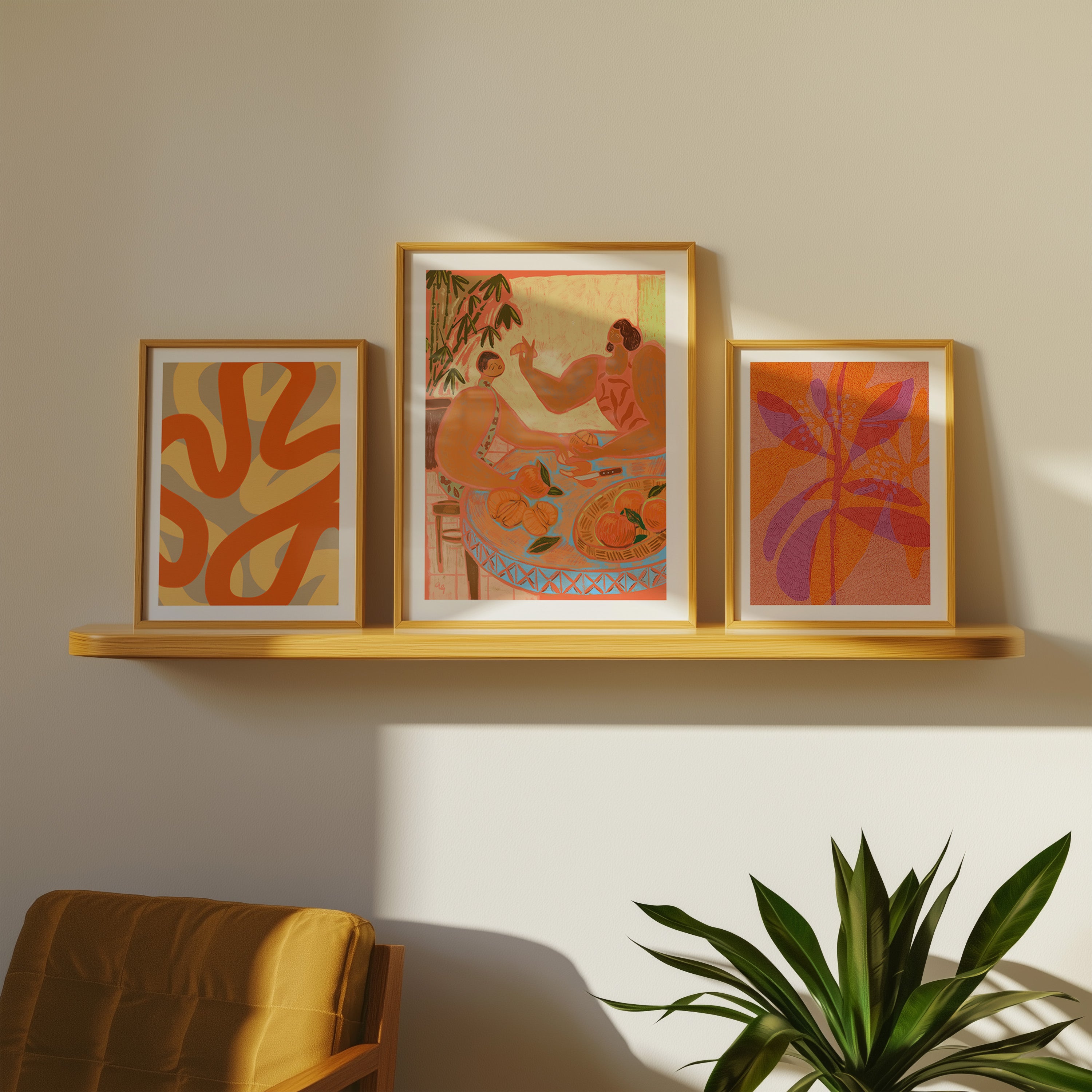 Boho abstraktní nástěnné umění galerie