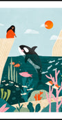 Girl Watches Ocean Life