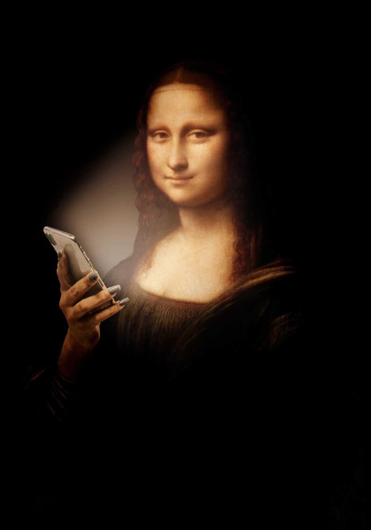 Záře chytrého telefonu Mona Lisa