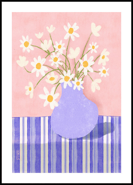Quirky Daisies in a Vase Plakat - Posterbox
