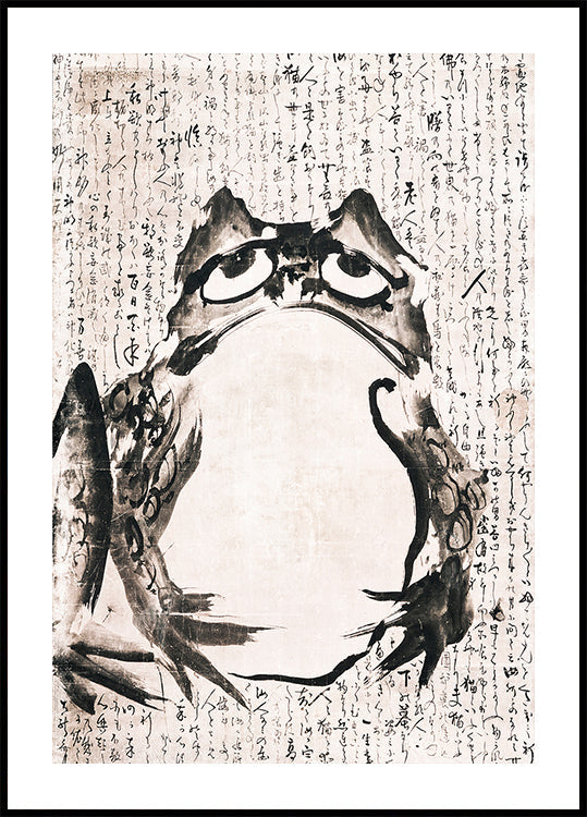 Japanese Frog (late 18th 19th Century) Vintage Ink and Color On Paper Plakat - Posterbox