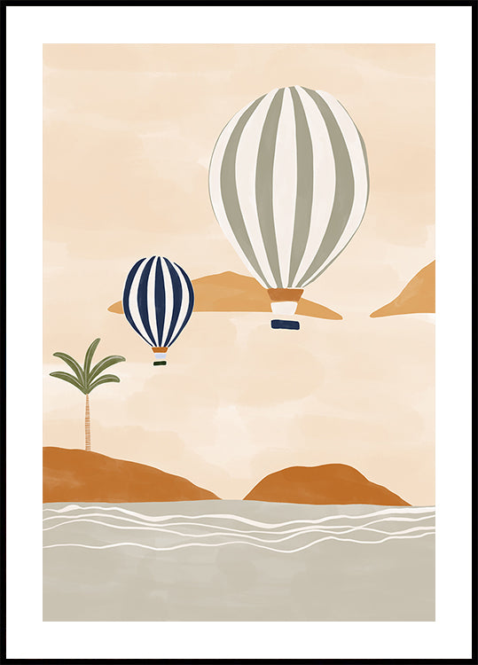 Airballoons In Dessert - Posterbox