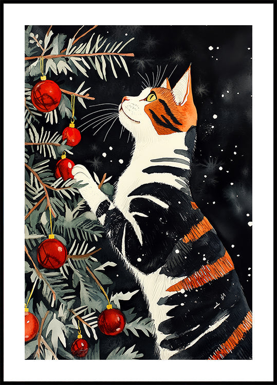 Cats Love the Christmas Tree Plakat - Posterbox