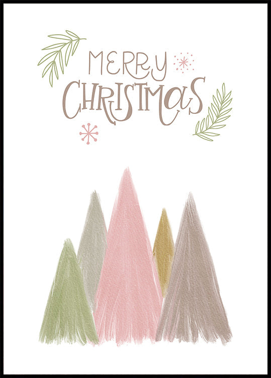 Merry Christmas Trees 1 Plakat - Posterbox