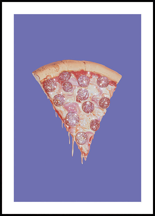 Pepperoni Pizza Slice with Glitter Toppings (NEW) - Posterbox