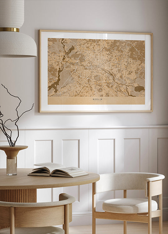 Sepia vintage mapa Berlína v Německu (NOVINKA)