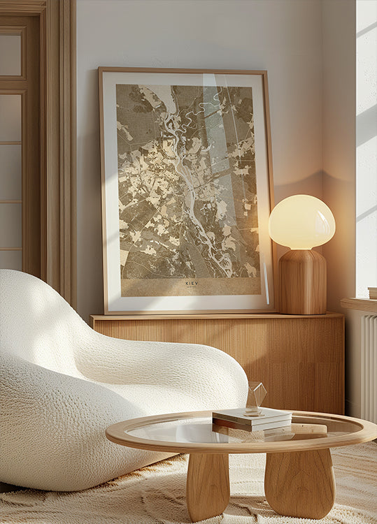 Sépie mapa Kyjeva (předválečná) (NOVINKA)