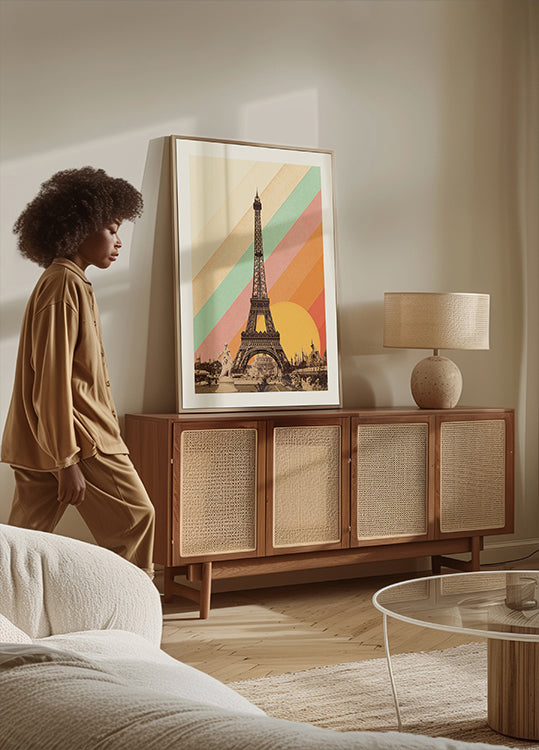 Eiffelova věž duhový plakát