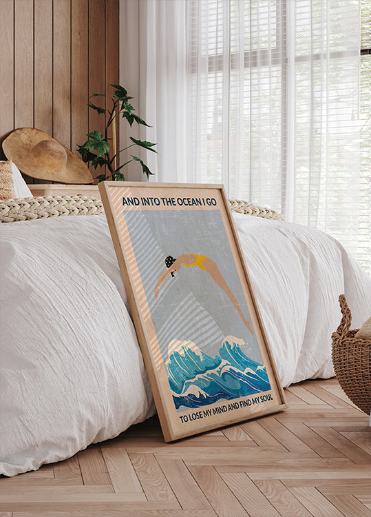 Into the Ocean (modrá) Standardní nástěnné umění