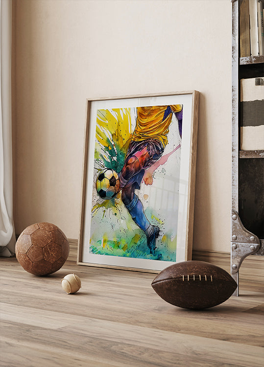 Sport akvarel fotbalista (3)