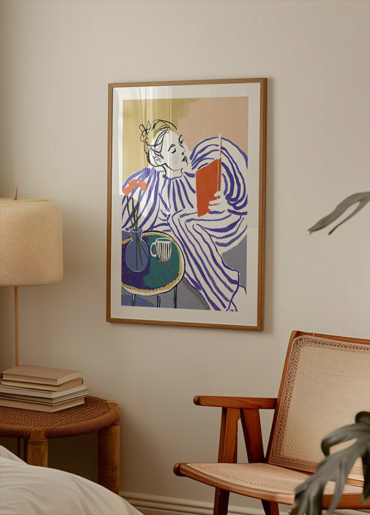 Útulný čtenářský koutek plakát