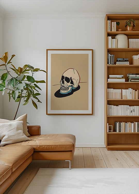 Lebka Ilustrace Na Béžové Pozadí Plakátu