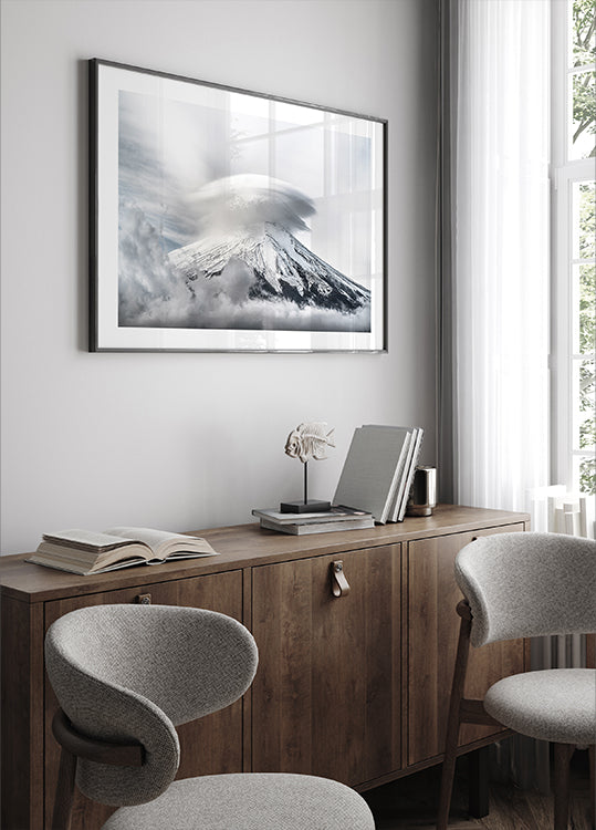 Umbrella cloud fuji Plakat