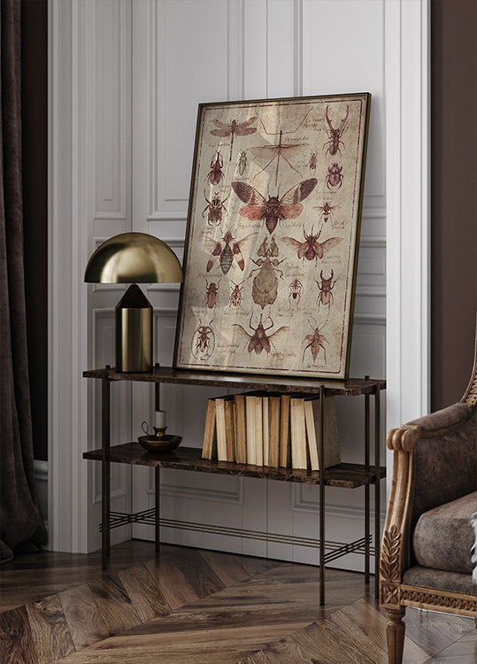 Plakát hmyzu ve vintage stylu