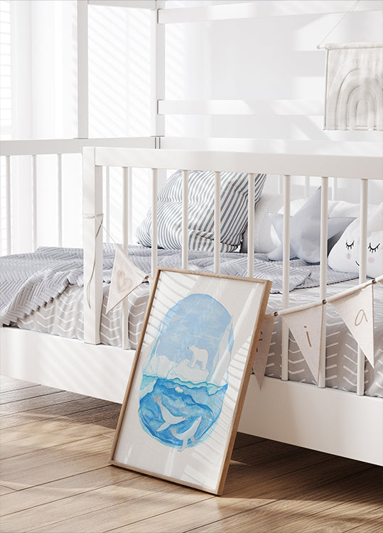 Arktický život - zamrzlá moře - plakát ledního medvěda a tuleňů