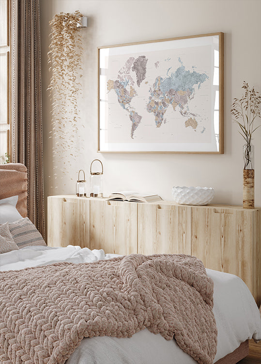 Mahlerova vysoce podrobná mapa světa s městy (NOVINKA)