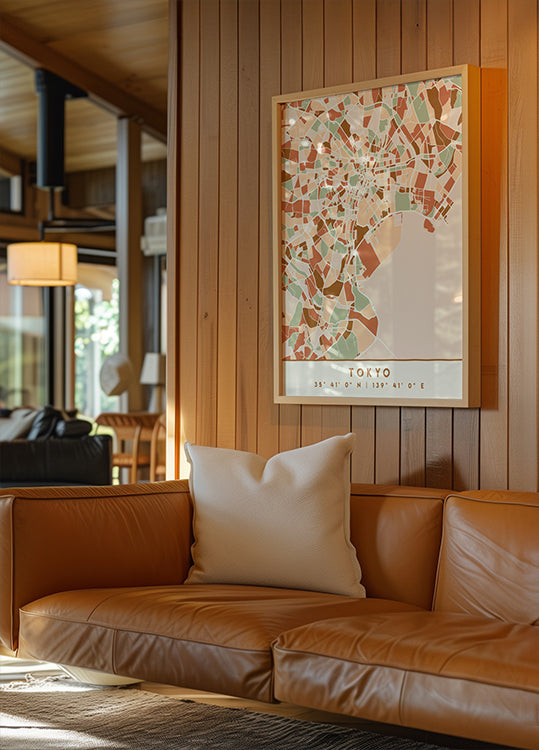 Plakát Black Maps Earth Tones 88